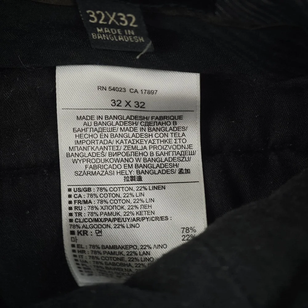 Banana Republic Dress Pants Men's 32x32 Gray Linen Blend Tailored Fit Flat Front